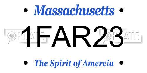1FAR23 Massachusetts License Plate
