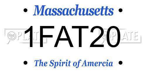 1FAT20 Massachusetts License Plate