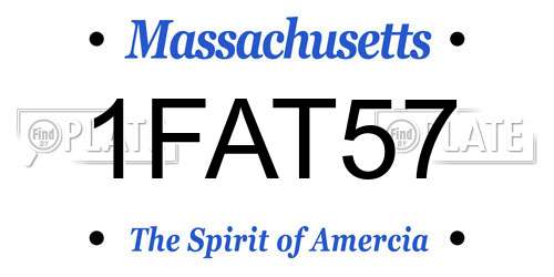 1FAT57 Massachusetts License Plate