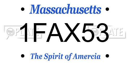 1FAX53 Massachusetts License Plate