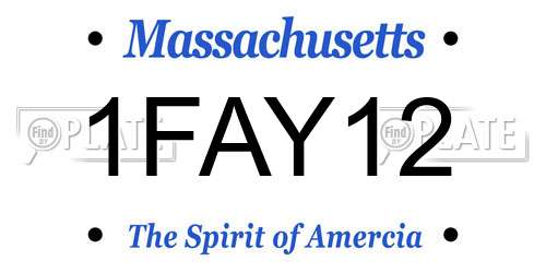 1FAY12 Massachusetts License Plate