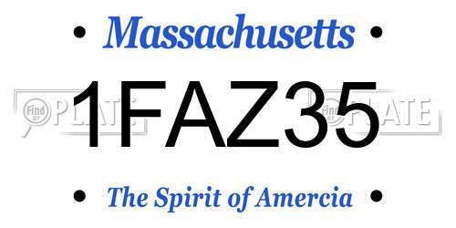 1FAZ35 Massachusetts License Plate