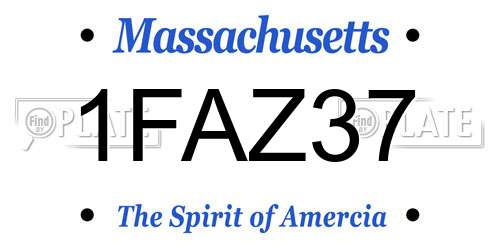 1FAZ37 Massachusetts License Plate