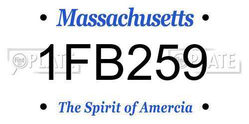 1FB259 Massachusetts License Plate