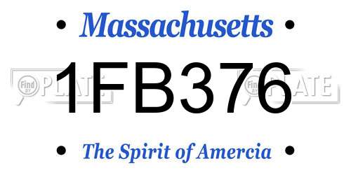 1FB376 Massachusetts License Plate