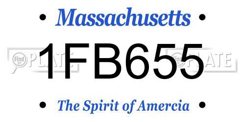 1FB655 Massachusetts License Plate