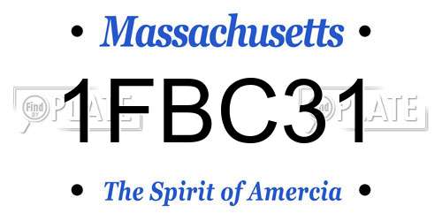 1FBC31 Massachusetts License Plate