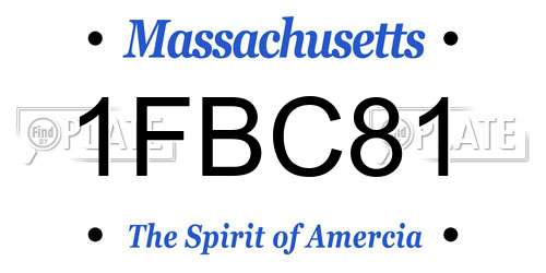 1FBC81 Massachusetts License Plate