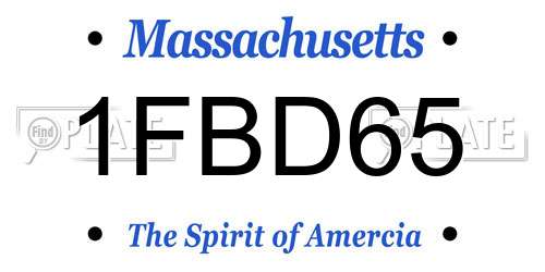 1FBD65 Massachusetts License Plate