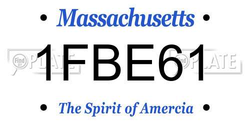 1FBE61 Massachusetts License Plate