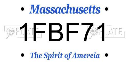 1FBF71 Massachusetts License Plate