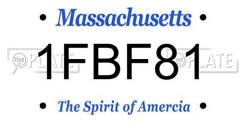 1FBF81 Massachusetts License Plate