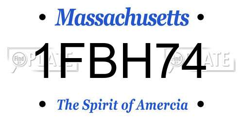 1FBH74 Massachusetts License Plate