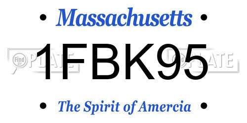 1FBK95 Massachusetts License Plate