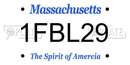 1FBL29 Massachusetts License Plate