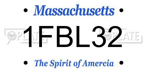 1FBL32 Massachusetts License Plate