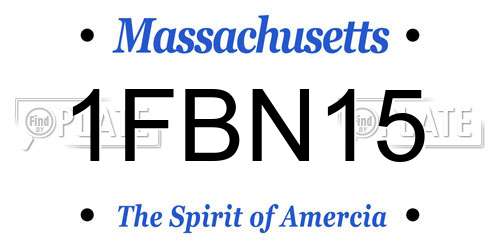 1FBN15 Massachusetts License Plate