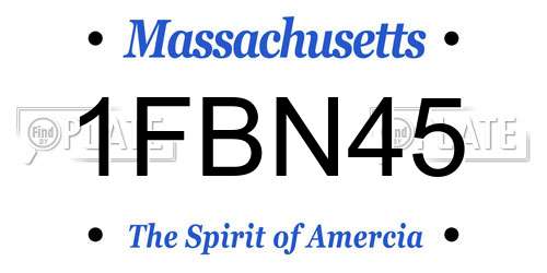 1FBN45 Massachusetts License Plate