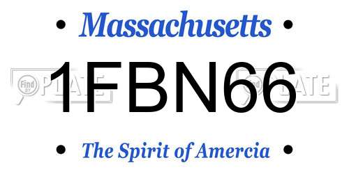1FBN66 Massachusetts License Plate