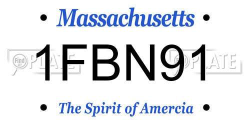 1FBN91 Massachusetts License Plate