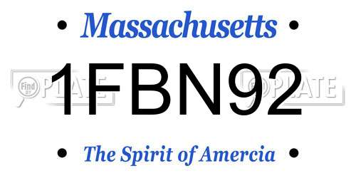 1FBN92 Massachusetts License Plate