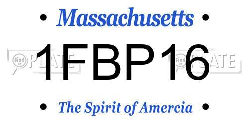 1FBP16 Massachusetts License Plate