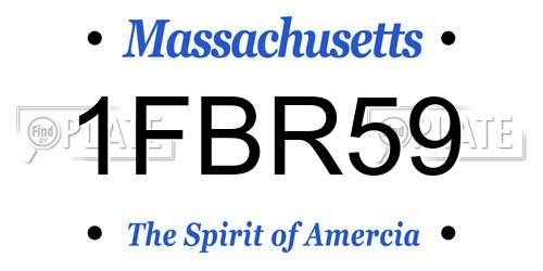 1FBR59 Massachusetts License Plate