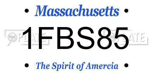 1FBS85 Massachusetts License Plate