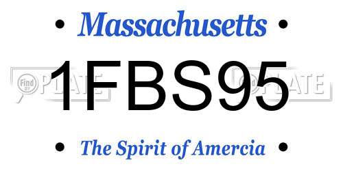 1FBS95 Massachusetts License Plate
