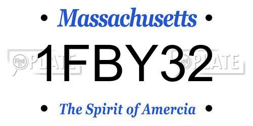 1FBY32 Massachusetts License Plate