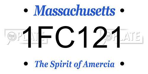 1FC121 Massachusetts License Plate