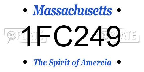 1FC249 Massachusetts License Plate