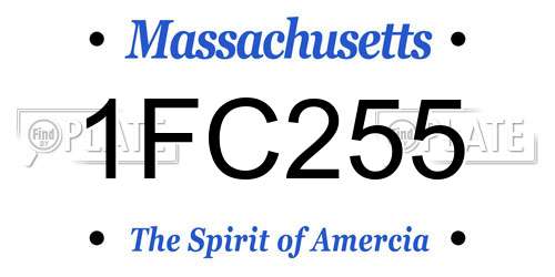 1FC255 Massachusetts License Plate