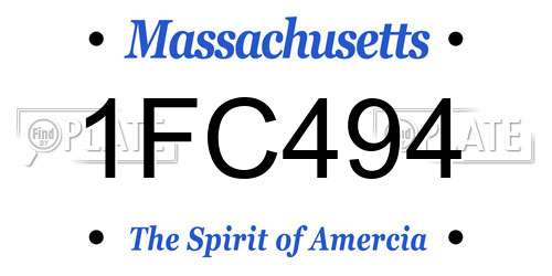 1FC494 Massachusetts License Plate