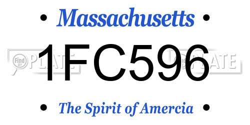 1FC596 Massachusetts License Plate
