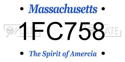 1FC758 Massachusetts License Plate