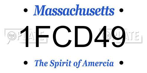 1FCD49 Massachusetts License Plate