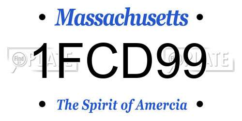 1FCD99 Massachusetts License Plate