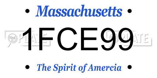 1FCE99 Massachusetts License Plate