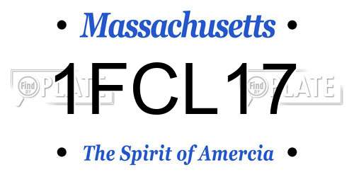 1FCL17 Massachusetts License Plate