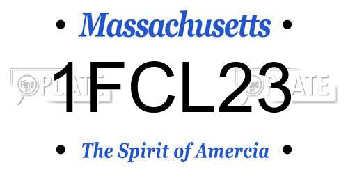 1FCL23 Massachusetts License Plate