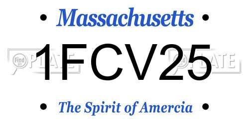 1FCV25 Massachusetts License Plate