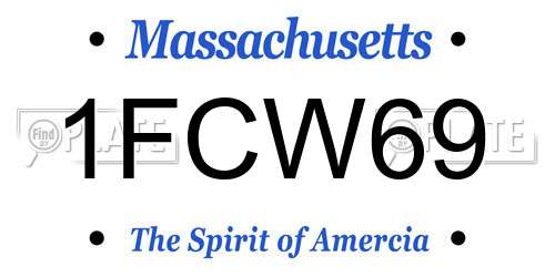 1FCW69 Massachusetts License Plate