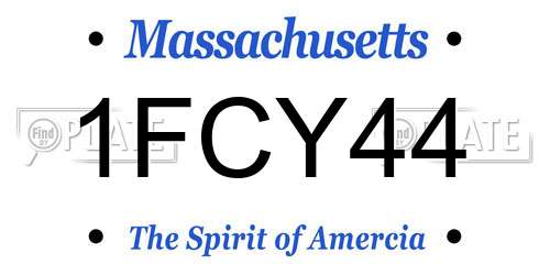 1FCY44 Massachusetts License Plate