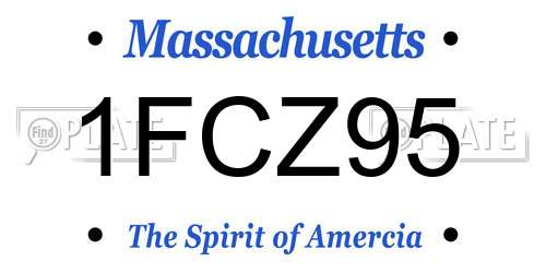 1FCZ95 Massachusetts License Plate