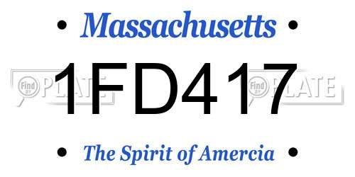 1FD417 Massachusetts License Plate