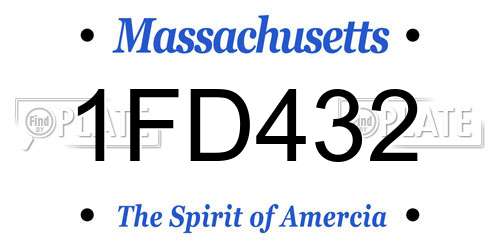 1FD432 Massachusetts License Plate