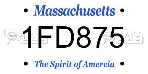 1FD875 Massachusetts License Plate