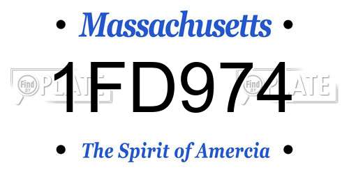 1FD974 Massachusetts License Plate