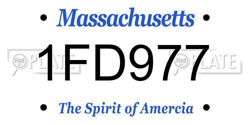 1FD977 Massachusetts License Plate